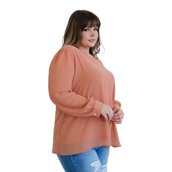 🧡🧡🧡 Zenana Once Upon A Time Plus Size Chiffon Blouse 🧡🧡🧡 - Picture 5 of 11